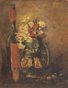 Vincent Van Gogh Vase with Carnation and Roses and a Bottle (nn04) oil painting on canvas